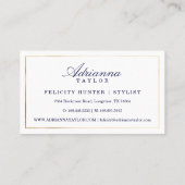 Regal Navy & Data Circleジオメトリックパターミニマルン 名刺 (裏面)