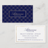 Regal Navy & Data Circleジオメトリックパターミニマルン 名刺 (正面/裏面)