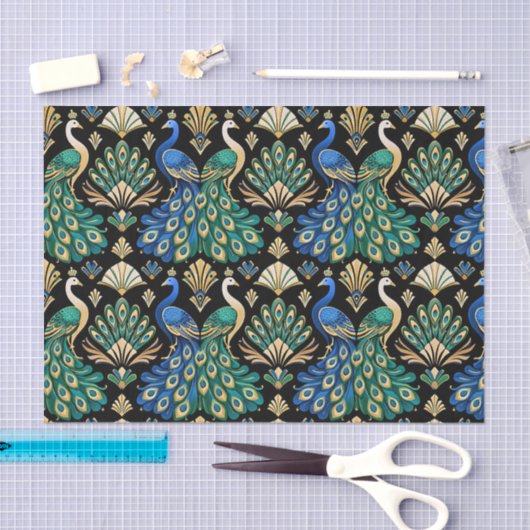 Regal Peacock Art Deco 薄葉紙 (クラフト)