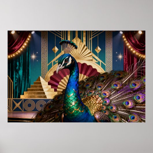 Regal Peacock in Golden Grandeur: A Majestic  ポスター (正面)