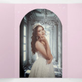 Regal Pink Quinceanera – フォトカスタム招待状 三つ折り招待状 (内部中)