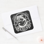 "Regal Pug Profile" スクエアシール (封筒)