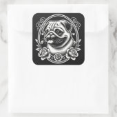 "Regal Pug Profile" スクエアシール (バッグ)