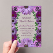 Regal Purple Floral Wedding アクリル招待状 (インサイチュ (ポータブル))