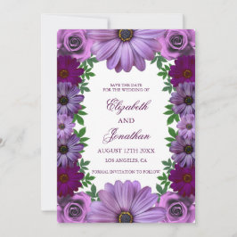 Regal Purple Floral Wedding セーブザデート
