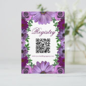 Regal Purple Floral Wedding Registry エンクロージャーカード (スタンド正面)