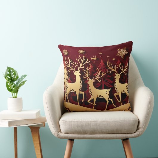 Regal Reindeer Ensemble – Paper-Cut Forest クッション (椅子)