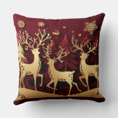 Regal Reindeer Ensemble – Paper-Cut Forest クッション (裏面)