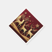 Regal Reindeer Ensemble – Paper-Cut Forest スタンダードカクテルナプキン (角)