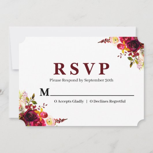 Regal RSVP: Burgundy & Data Edition 招待状 (正面)