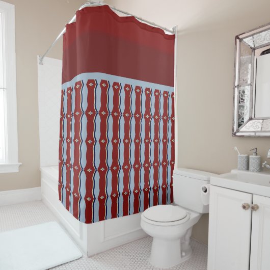 Regal Ruby Lattice：ジオメトエレガントリ シャワーカーテン (インサイチュ)