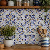 Regal Symphony Blue and Gold Luxury Mediterranean タイル