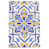 Regal Symphony Blue and Gold Luxury Mediterranean ミディアムペーパーバッグ (正面)