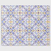 Regal Symphony Blue and Gold Luxury Mediterranean ラッピングペーパー (フラット)