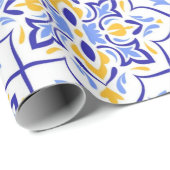 Regal Symphony Blue and Gold Luxury Mediterranean ラッピングペーパー (ロールコーナー)