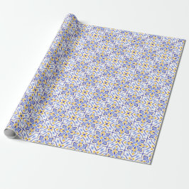 Regal Symphony Blue and Gold Luxury Mediterranean ラッピングペーパー
