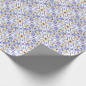 Regal Symphony Blue and Gold Luxury Mediterranean ラッピングペーパー (角)