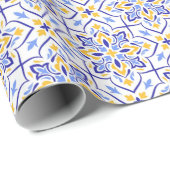 Regal Symphony Blue and Gold Luxury Mediterranean ラッピングペーパー (ロールコーナー)