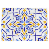 Regal Symphony Blue and Gold Luxury Mediterranean ラージペーパーバッグ (裏面)