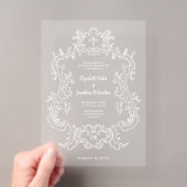 Regal Vintage White Baroque Frame | 結婚式 アクリル招待状 (インサイチュ (ポータブル))