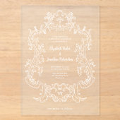 Regal Vintage White Baroque Frame | 結婚式 アクリル招待状 (正面)