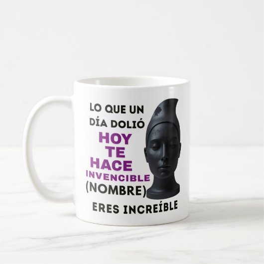 REGALO PERSONALIZADO(NOMBRE)ERES INVENCIBLE コーヒーマグカップ (左)
