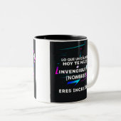 REGALO PERSONALIZADO(NOMBRE)ERES INVENCIBLE ツートーンマグカップ (正面右)