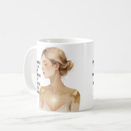 REGALO PERSONALIZADO (NOMBRE) TU SILENCIO ES PODER コーヒーマグカップ (正面左)