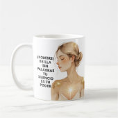 REGALO PERSONALIZADO (NOMBRE) TU SILENCIO ES PODER コーヒーマグカップ (左)