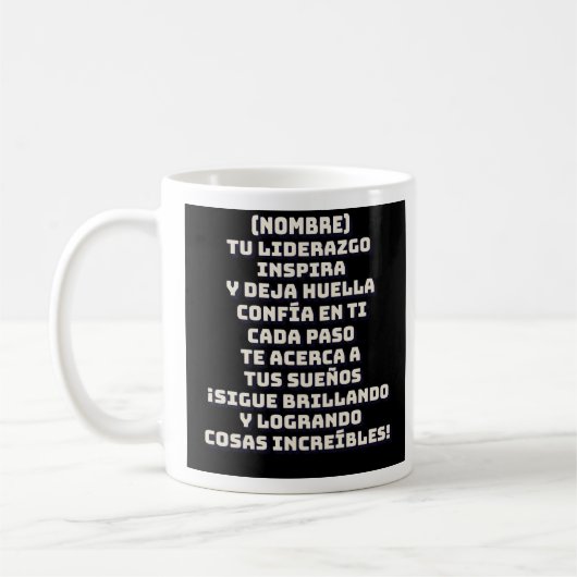 REGALO PERSONALIZADO PARA (NOMBRE) INSPIRACIÓN コーヒーマグカップ (左)