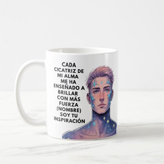 REGALO QUE INSPIRA PERSONALIZADO PARA (NOMBRE) コーヒーマグカップ (左)