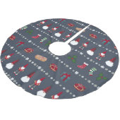 Regalos de navidad, Santa Claus y copos de nieve ブラッシュドポリエステルツリースカート (アングル)