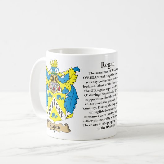 Regan、起源、意味および頂上のマグ コーヒーマグカップ (正面左)