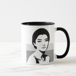 Regard intemporel, l'élégance en noir et blanc. マグカップ