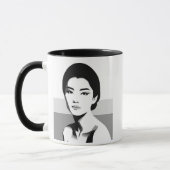 Regard intemporel, l'élégance en noir et blanc. マグカップ (左)