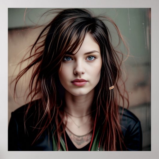 Regard profond et cheveux au vent ポスター (正面)