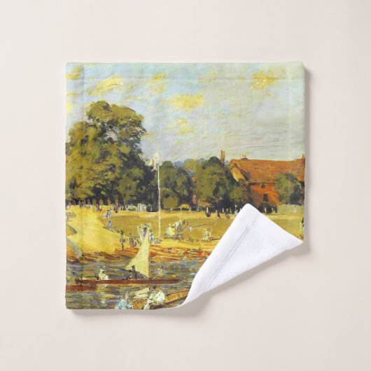 Regatta at Hampton Court Alfred Sisley Poster ウォッシュタオル (ウォッシュタオル)