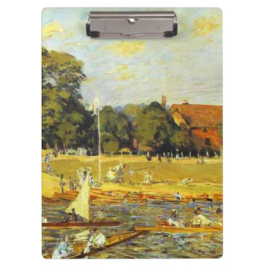 Regatta at Hampton Court Alfred Sisley Poster クリップボード (正面)