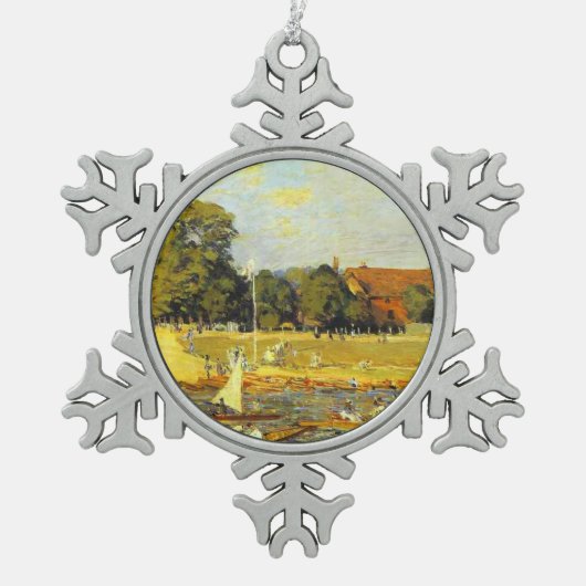 Regatta at Hampton Court Alfred Sisley Poster スノーフレークピューターオーナメント (正面)