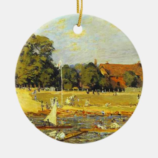Regatta at Hampton Court Alfred Sisley Poster セラミックオーナメント (正面)
