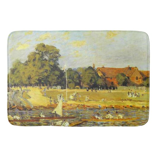 Regatta at Hampton Court Alfred Sisley Poster バスマット (正面)
