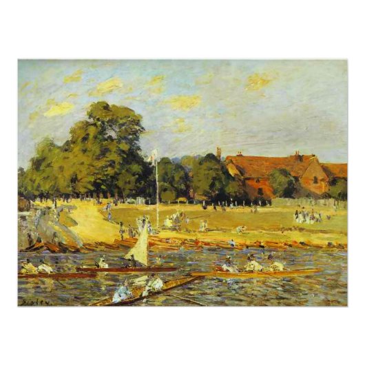 Regatta at Hampton Court Alfred Sisley Poster ポスター (正面)