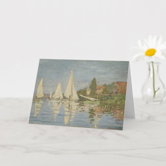 Regattas at Argenteuil, OIl Painting, Claude Monet カード (小さな植物)