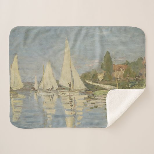 Regattas at Argenteuil, OIl Painting, Claude Monet シェルパブランケット (正面(横))