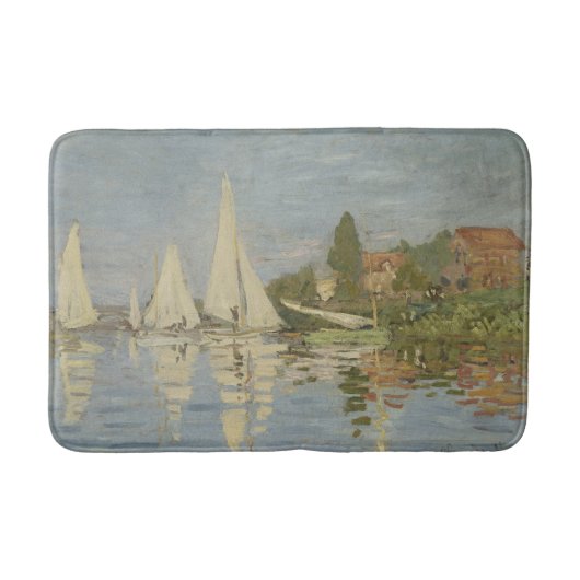Regattas at Argenteuil, OIl Painting, Claude Monet バスマット (正面)