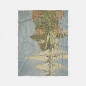 Regattas at Argenteuil, OIl Painting, Claude Monet フリースブランケット (正面)