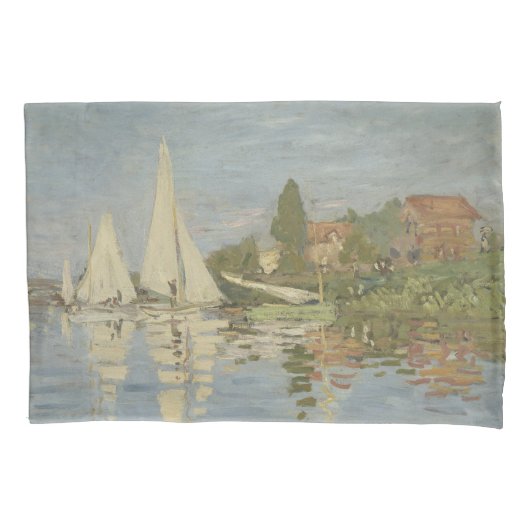 Regattas at Argenteuil, OIl Painting, Claude Monet 枕カバー (正面)