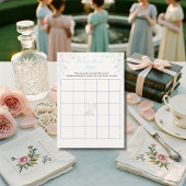 Regegcy Era Floral Bridal Shower Bingo game  招待状