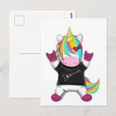 Regenbogen Einhorn Rocker ポストカード (正面/裏面)