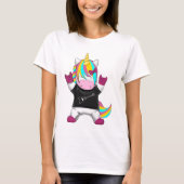 Regenbogen Einhorn Rocker Tシャツ (正面)